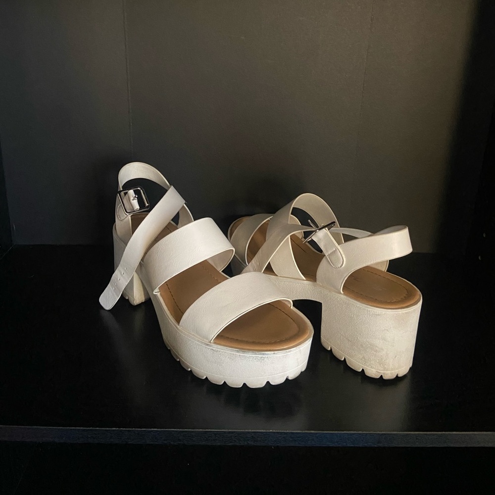 Soda White Platform Sandals